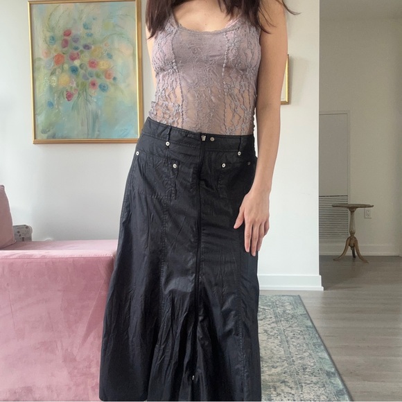 Dresses & Skirts - Grunge Black Studded Maxi Skirt